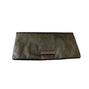 BCBGeneration Beaded Envelope Fold-over Clutch Gunmetal Magnetic Closure
